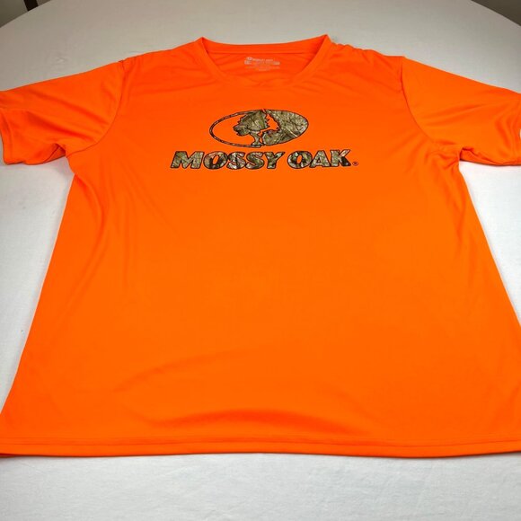 Mossy Oak By Staghorn Creek Mens T-Shirt 2XL Safety Orange Camouflage Logo - Picture 7 of 7